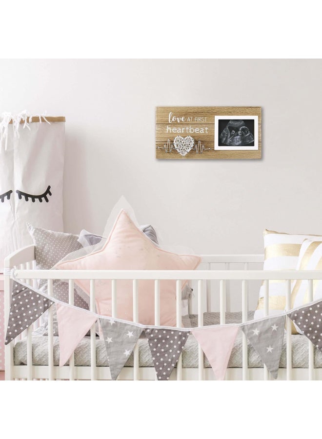 ChicAbode New Mom Gifts - Pregnancy Announcements Ideas Baby Gender Reveal Gifts - Love At First Heartbeat Sonogram Picture Frame for Standard 4" x 3" Ultrasound Photo - Image 3